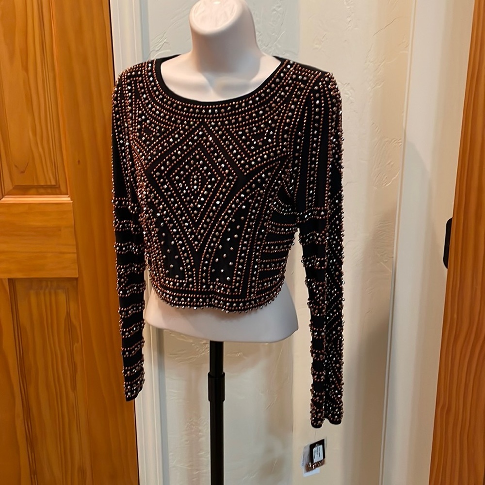 EXSCAPE Beaded Top NWT, Size 4